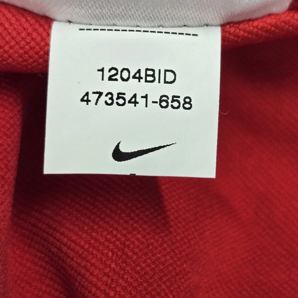 Nike Men Sweatshirt XL Red Embroidered Bulldog Quarter Zip Dri-Fit READ